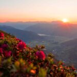 Tal bei Sonnenaufgang Sonnernaufgang